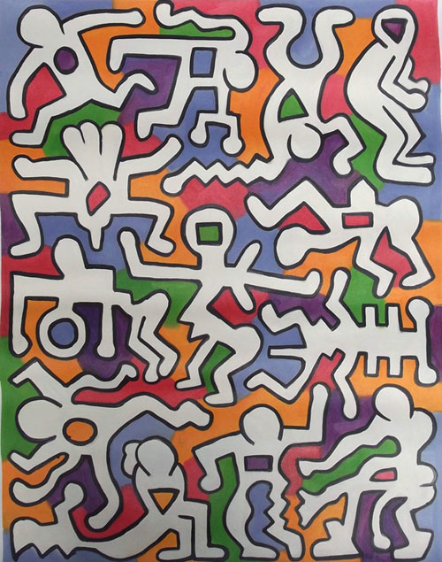 store falso d'autore Mural di Haring